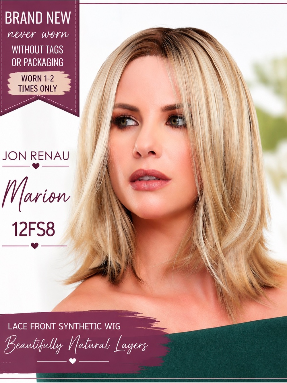 Jon Renau ‘Marion’ 12FS8 Shaded Praline Synthetic SmartLace Mono Top Wig -w/ box